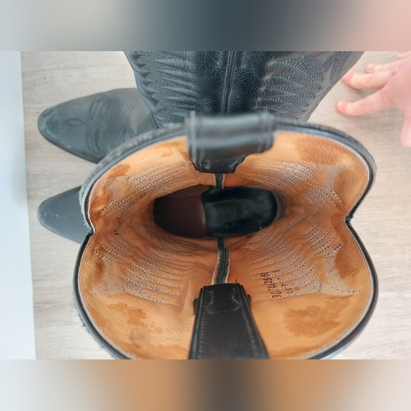 Boulet 9502 Black Cowboy Boots Size 10 1/2 Men's - Picture 13 of 13